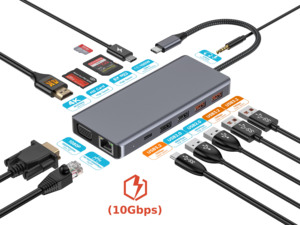 Tốt nhất bán tất cả trong 1 đa chức năng USB-C hub, với USB-C để HDMI usb3.2 cổng với 100W PD sạc cho Type-C thiết bị - Product Image 2