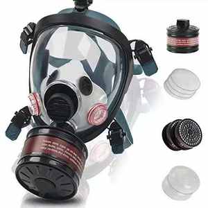 Máscara de Gas Reutilizable de Cara Completa con Doble Filtro de Protección, Máscara Facial Esférica de Silicona para Bomberos, Máscara de Gas de Seguridad - Product Image 1