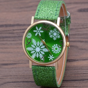 Montre pour femme à cadran flocon de neige, nouvelle collection, très tendance, bracelet en cuir couleur vive, mouvement à quartz, vente en gros - Product Image 1