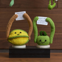 Op maat gemaakte groothandel fruit en groente emotionele ondersteuning handgemaakte gehaakte amigurumi poppen ornament met positief label basis