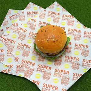 Papier d'emballage alimentaire biodégradable personnalisé, résistant à la graisse, pour l'emballage des hamburgers et des biscuits - Product Image 5