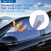 Película para Ventanas de Automóviles Tuman Light Clear de Alta Claridad, con Protección UV, Reducción de Calor y Privacidad para Tintado de Ventanas Laterales de Automóviles