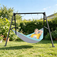 Support de balançoire en métal robuste avec chaise suspendue et siège de balançoire, structure en A polyvalente pour l'extérieur et le jardin