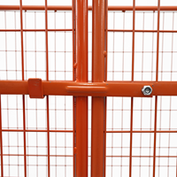 Chariot de manutention pliable en acier à 4 côtés durable avec pédale de sécurité intégrale, empilable pour le stockage de colis