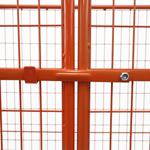 पूर्ण सुरक्षा पेडल स्टेकयोग्य पार्सल भंडारण फोल्डिंग रोल कार्ट के साथ टिकाऊ 4 पक्षीय स्टील लॉजिस्टिक्स रोल कंटेनर - Product Image 4