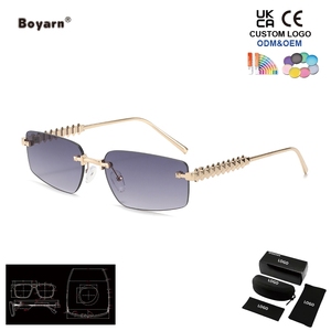 <span class=keywords><strong>Gafas</strong></span> de Sol Modernas Boyarn, Sin Montura, con Lentes Metálicas Degradadas, Estilo Urbano, Accesorio para Fotografía - Product Image 2