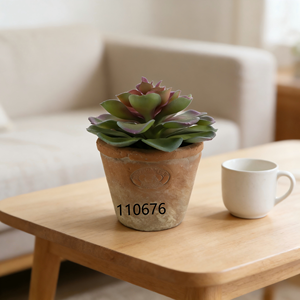 Suculenta Artificial Echeveria en Maceta de Terracota Envejecida, Planta Artificial con Hojas de Suculenta para Decoración Rústica del Hogar <span class=keywords><strong>y</strong></span> Jardín - Product Image 4