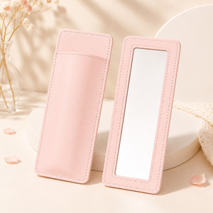 Nueva caja de almacenamiento para lápices labiales y brillos labiales para comercio electrónico transfronterizo con espejo de maquillaje, portátil y sencilla, de cuero PU. - Product Image 1