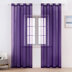 Commercio all'ingrosso <span class=keywords><strong>Viola</strong></span> di Tulle Soggiorno Decorazione Della Stanza Moderna <span class=keywords><strong>Tende</strong></span> Trasparenti, di Alta Qualità di Chiffon Solido Voile Cucina Pura Tenda/ - Product Image 1