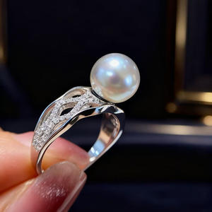 แหวนเงินแท้ S925 สไตล์เทรนดี้ ปี 2021 อุปกรณ์ DIY พร้อมลูกปัดกลม 8-10 มม. ฐานเปล่าแบบกระดิ่ง รุ่น 21708 คอลเลคชั่นเครื่องประดับเงินสุดฮิต - Product Image 2