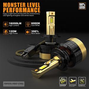 Sunshiny H7 Base Super Bright 16000lm 240W H7 H4 Faros LED H7 Bombilla <span class=keywords><strong>de</strong></span> faro LED para furgonetas <span class=keywords><strong>de</strong></span> coches universales - Product Image 3