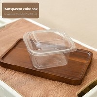 Boîte à gâteau carrée transparente jetable en PP de qualité alimentaire pour beurre, gâteau de riz, tranches de gâteau, tiramisu, emballage de pâtisserie