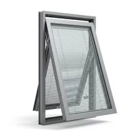 Ventana Moderna de Aluminio con Persianas Internas Integradas para Control de Privacidad, Ventana Abatible Superior para Hotel y Sala de Reuniones