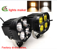 Lampe de travail stroboscopique 3 pouces 40w double couleur pour voiture Lampe antibrouillard automatique pour camion 4wd Atv