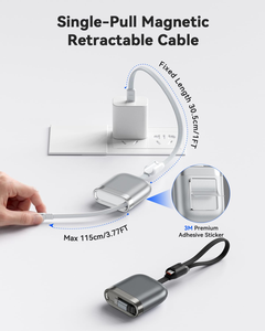 Cable USB C Retráctil de un Solo Tirón con Logotipo Personalizado, Admite Carga Rápida PD de 240 W para Computadoras Portátiles y Teléfonos - Product Image 4