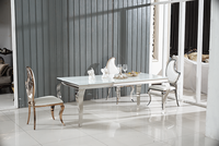 Table à manger rectangulaire moderne de haute qualité, structure en acier inoxydable, plateau noir, mobilier d'extérieur pour banquet de mariage