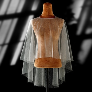 YouLaPan VG75 – Nouveau haut court transparent en tulle étoilé pour <span class=keywords><strong>femme</strong></span>, style châle, bustier, robe tube - Product Image 6