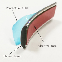 Garniture de moulage en chrome brillant pour voiture, pare-chocs anti-collision, bande de protection de bord, accessoires d'extérieur élevés