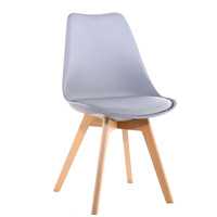Chaises de salle à manger modernes et luxueuses en plastique PP avec pieds en bois, vert, bleu, gris, durables et imperméables pour les salles à manger à domicile