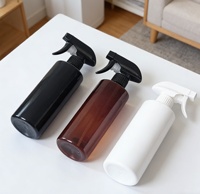 Bouteille en plastique noire ronde réutilisable de 250 ml, 300 ml, L, 500 ml, 16 oz avec pulvérisateur à gâchette pour nettoyage automobile et brume fine, vente en gros pour animaux de compagnie