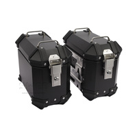 Accessoires Gratuits Universels 18L/25L/35L Sacoches Latérales de Moto en Alliage d'Aluminium Épaisses Étanches Résistantes aux Chocs Amovibles