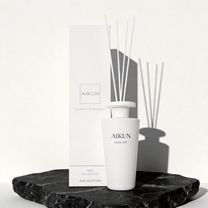 Aikun Wholesale Luxury <b>Ceramic</b> Bottle Premium Gift Box IP16 Formula 500ml Reed <b>Diffuser</b> Aroma Set For Hotel Room Fragrance - Product Image 1