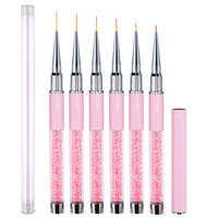 Lot de pinceaux à ongles en nylon multi-tailles avec manche métallique pour usage professionnel – Vente en gros