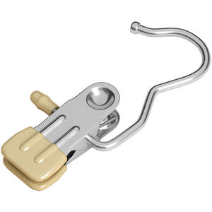 Clip à crochet multifonctionnel blanc crème avec crochet intégré antidérapant en acier inoxydable pour jupes et pantalons, organisateur de séchage - Product Image 2