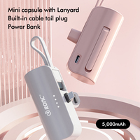 Mini Banco de Energía Portátil USB C, Nuevo Banco de Energía Digital Portátil para Teléfono Móvil con Soporte para Teléfono