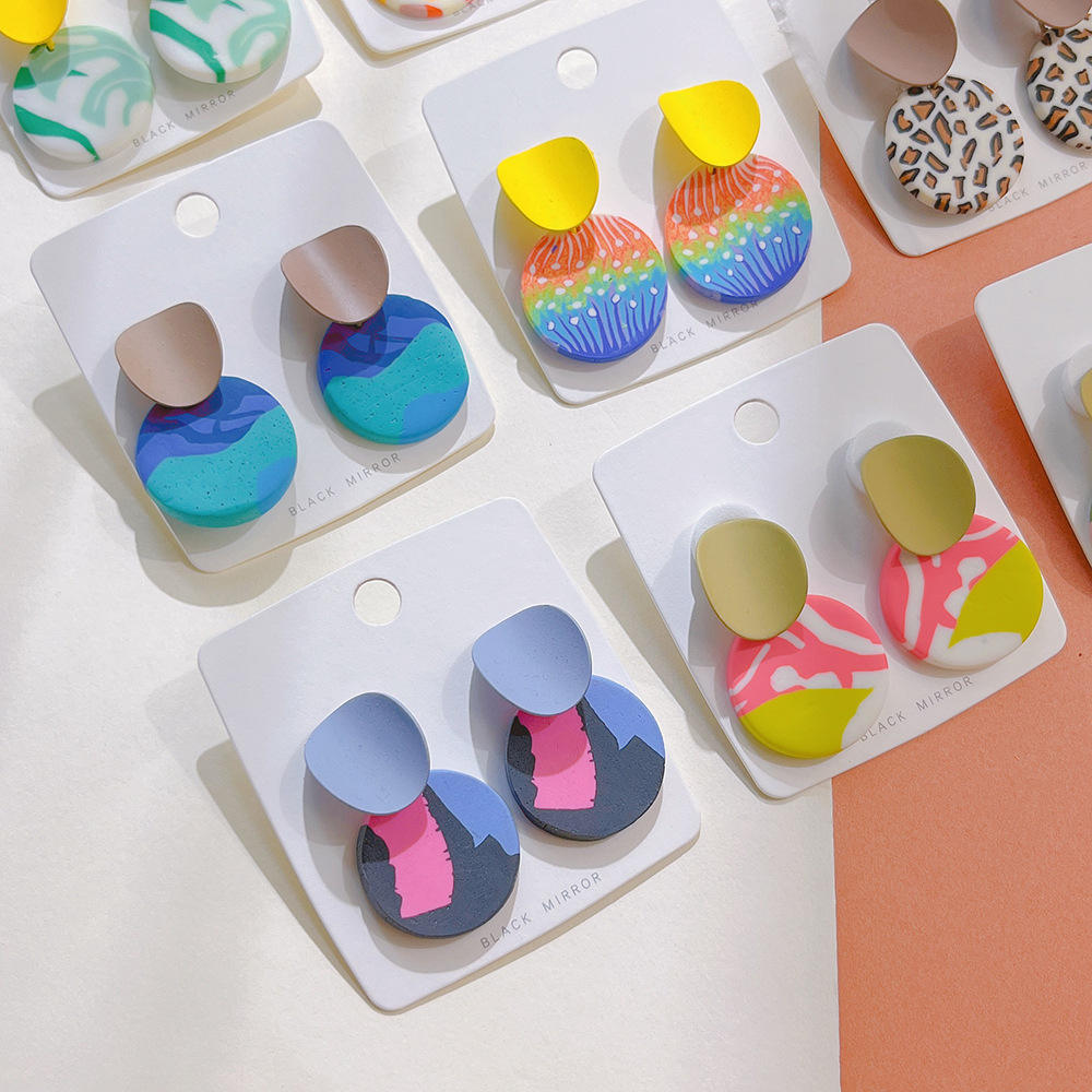 2025 Best Selling Jewelry Trendy Coloured Clay Earrings Women - Main Image