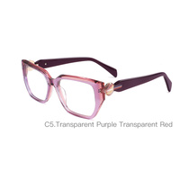 Monture de lunettes carrée en acétate à monture complète pour femmes, couleurs transparentes dégradées, charnière à ressort