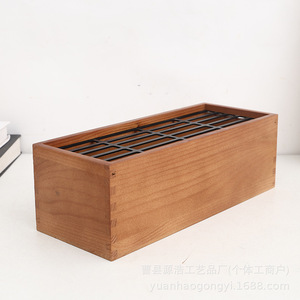 Wooden Desktop Storage <b>Box</b> Rectangle Paulownia Wood <b>Tea</b> Coffee Bag Organizer Tabletop Mount Solid Color Display <b>Box</b> - Product Image 3