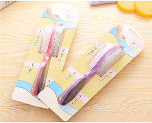 Lima DE CUIDADO DE pies 4 en 1 barata al por mayor cepillo de piedra pómez de plástico cepillo de talón de doble cara piedra seca Lima de pies cepillo de uñas - Product Image 6