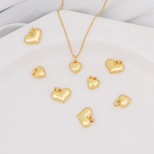 Ciondolo a Cuore in Ottone Massiccio di Ottima Qualità, Placcato in Oro 18K, Charm per Collana d'Amore per Coppie, per Creazione di Gioielli - Product Image 3
