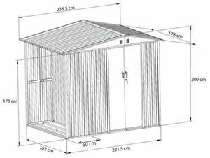 <span class=keywords><strong>Abri</strong></span> de jardin en métal avec <span class=keywords><strong>abri</strong></span> à bois 240*180*200cm Anthracite grand - Product Image 2