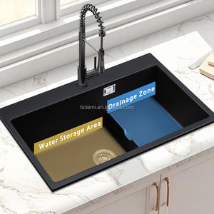 Quarzstein Unterbau-Einzelbecken Composite-Granit-Spüle Kratzfestes Küchenspülbecken Ohne Armatur Groß - Product Image 4