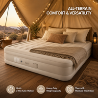 Matelas pneumatique de camping moderne pleine grandeur, lit pliable portable avec housse en tissu moelleux, pour la maison, l'extérieur et l'hôtel