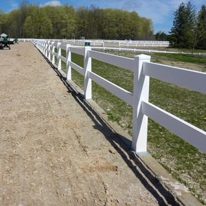 Offre Spéciale <span class=keywords><strong>2</strong></span> <span class=keywords><strong>3</strong></span> 4 rail PVC vinyle plastique de protection ferme équestre cheval bétail clôture panneau post cap - Product Image 1