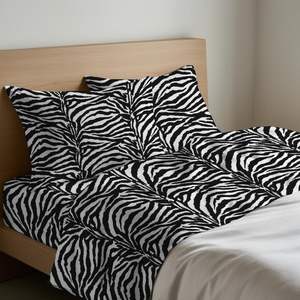 Ensemble de draps ZEBRATO 100% coton, taille king size allemande, motif zèbre - Product Image 1