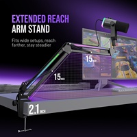 Kit de Micrófono Dinámico RGB Controlable FIFINE AM8 PROT, Kit de Micrófono XLR/USB 3 en 1 con Perilla Digital para Streaming y Juegos