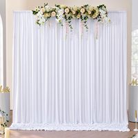 Rideaux de fond blancs infroissables pour fêtes, mariages, baby showers, anniversaires, décorations de fond personnalisables