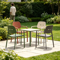 Chaise de jardin en aluminium au design original breveté, chaise de salle à manger moderne en métal antirouille pour hôtel, café