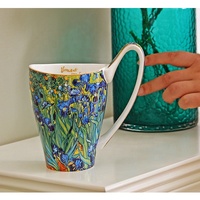 Vente en gros de tasses à café en céramique florales de luxe léger de grande capacité 550 ml, tasses à thé en porcelaine fine avec logo personnalisé et boîte cadeau