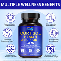Lenm 90 Capsules Sans gluten, végétalien, à base de plantes, complément alimentaire pour la santé du cortisol avec basilic sacré pour l'humeur, la concentration et le sommeil