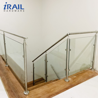 Rampe en verre trempé, balustrade et main courante en acier inoxydable 304, système de rampe de balcon/escalier moderne et durable, installation facile