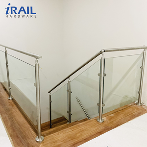 Rampe en verre trempé, balustrade et main courante en acier inoxydable 304, système de rampe de balcon/escalier moderne et durable, installation facile - Product Image 5