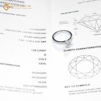 Goldleafgems 14 Ayar Beyaz Altın Yuvarlak Laboratuvarda Yetiştirilmiş Elmas Nişan Yüzüğü IGI Sertifikalı HPHT CVD DEF Özel Tasarım Düğün Yüzüğü