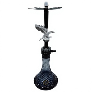 Ensemble de chicha SHISHA YUOTO 2412-AVA en acier inoxydable, 1 tuyau, éclairage LED, boîte cadeau |   Accessoire de luxe pour fumer la chicha |   Exclusif - Product Image 1