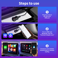 Adaptateur USB portable CP/AA 2-en-1 filaire vers sans fil Carplay/Android Auto, design guitare, compatible universel, IHeylinkit M5