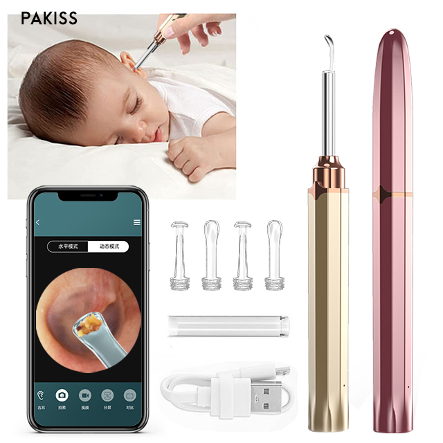 PAKISS Ear Wax Remover Wireless Otoscope Earwax Removal Tool 1080P HD WiFi Ear Cleaner Ear Pick
